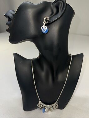 Brighton Fortune Lucky Charms Set Blue Gemstone Necklace Bracelet Earrings Rare